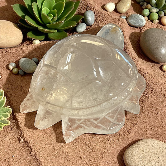 Genuine Clear Quartz turtle for Manifestation and Grounding