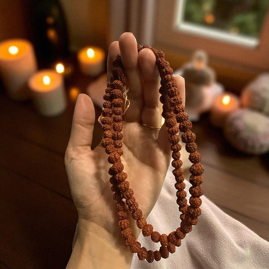 Genuine Spiritual Rudraksha Mala for Meditation | 108 beads(Free shipping)