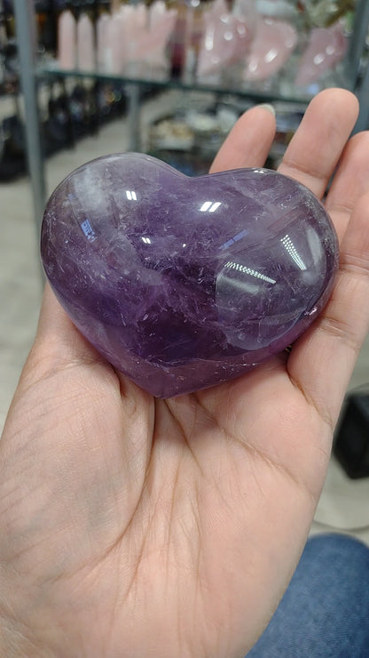 Amethyst Heart Shaped Crystals N148.( Free Shipping )