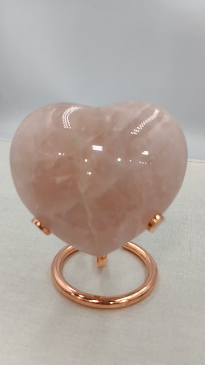 Rose Quartz Heart Shaped Crystals N158.( Free Shipping )