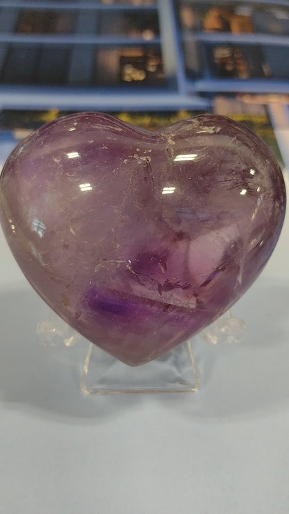 Amethyst Heart Shaped Crystals With Inclusions N156.( Free Shipping )