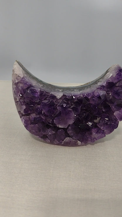 Amethyst Moon Shaped Crystals N146.( Free Shipping )