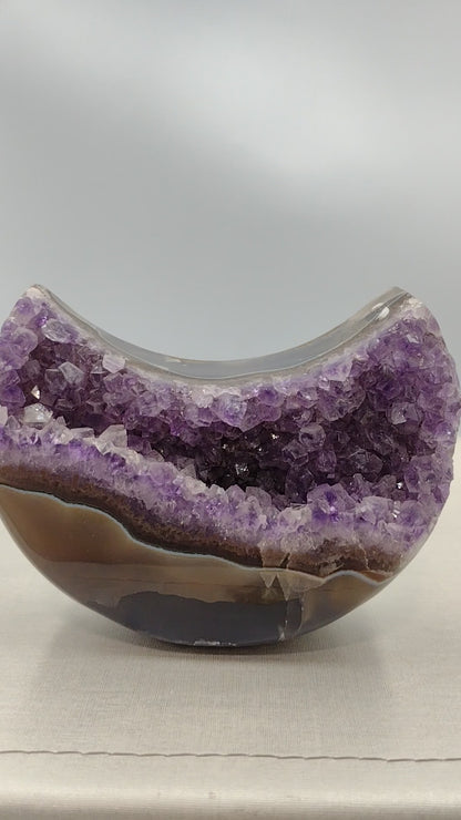 Amethyst Moon Shaped Crystals N142.( Free Shipping )
