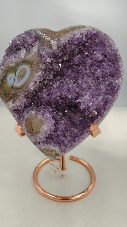 Amethyst Heart Shaped Crystals N27 ( Free Shipping )