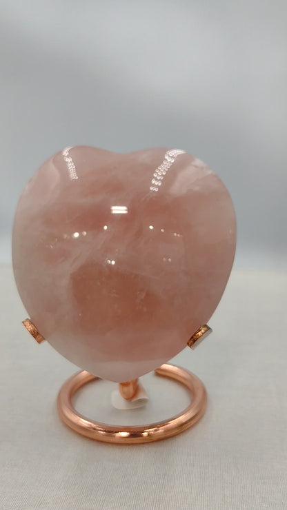 Rose Quartz Heart Shaped Crystals N157.( Free Shipping )