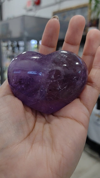 Amethyst Heart Shaped Crystals with inclusions N154.( Free Shipping )