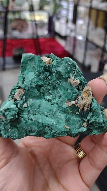 Velvet Malachite Natural Specimen N215 ( Free Shipping )