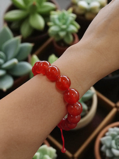 Genuine Carnelian Bracelet 12mm with Adjustable Strings (Free shipping)